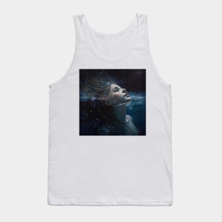 Girl swimming in an ocean of universe Tank Top